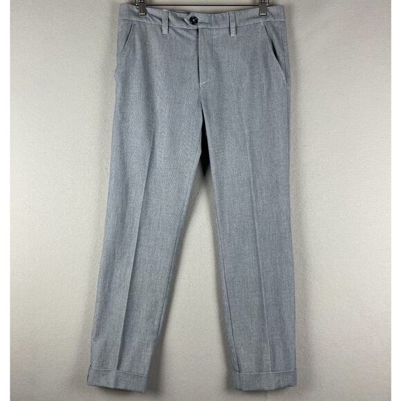 Mac Jeans Lennox Pants Mens 33x29 Blue Chino Cuffed Germany Career Office Preppy - Picture 1 of 16